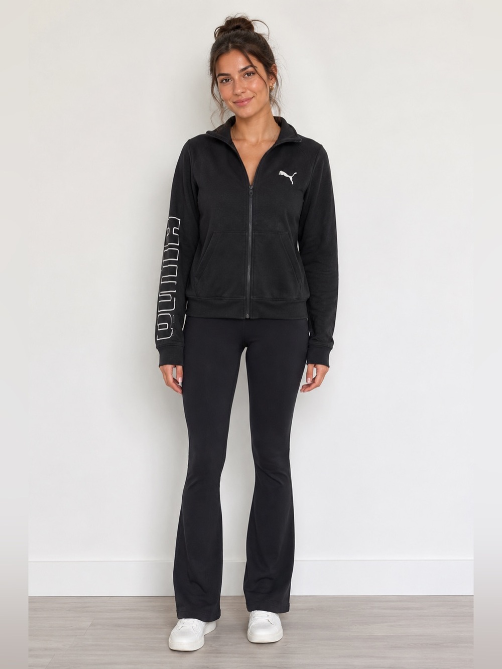 Puma Black Full-Zip Sweater Size L